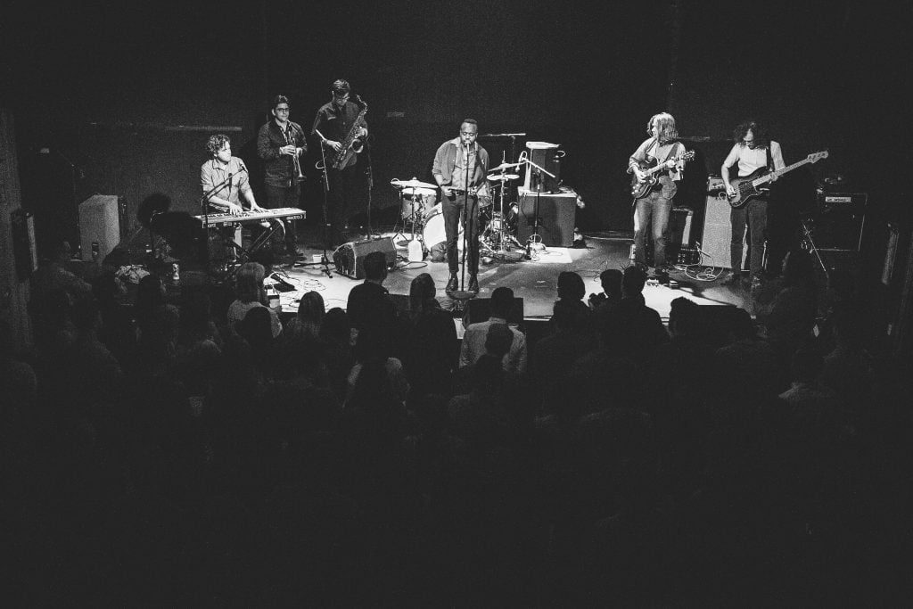 Durand Jones & The Indications play Rough Trade NYC August 2017 photo by Rosie Cohe